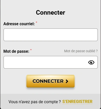 Formulaire de connexion Unique Casino
